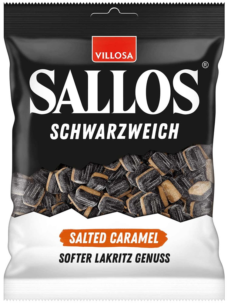 Sallos Black Soft Salted Caramel 200g, 10-Pack