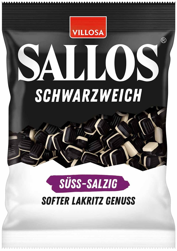 Sallos Black Soft Sweet-Salty Licorice 200g, 10-Pack