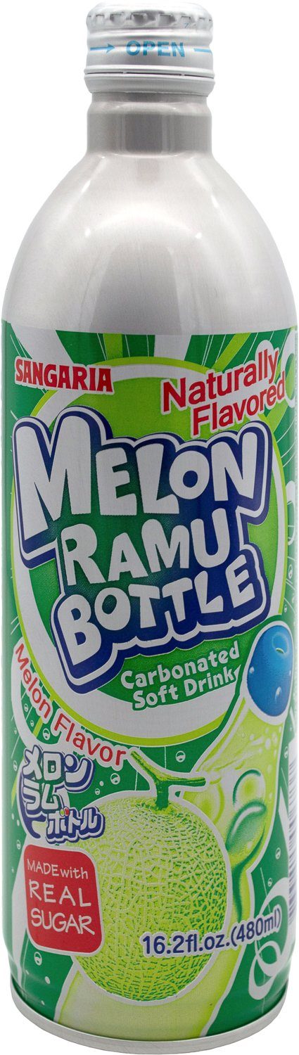 Sangaria Ramuné, Premium Carbonated Soft Drink Sangaria Melon 16.2 Fl Oz 